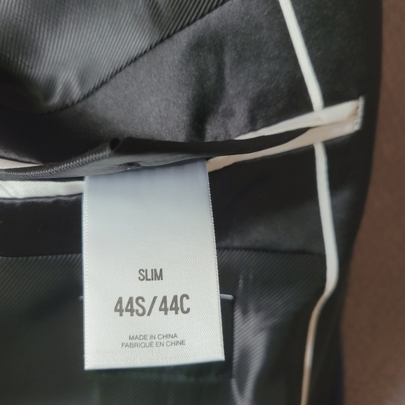 Express Men's Black Patterned Tuxedo Blazer Slim Fit 44S - Picture 10 of 10